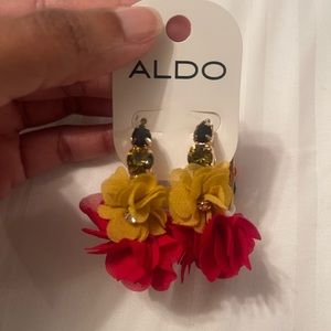 Aldo Floral & Pom Pom Earrings